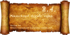 Mauszkopf Ajnácska névjegykártya
